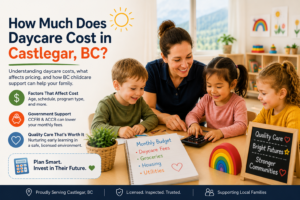 Children learning at a childcare centre in Castlegar, BC